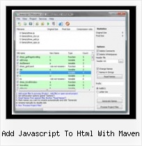 Javascript Obfuscator Compressor add javascript to html with maven