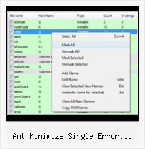 Jsmin ant minimize single error renaming variables
