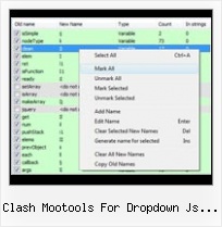 Javascript Compressor Rename Variables clash mootools for dropdown js and jquery 1 3 2 min js