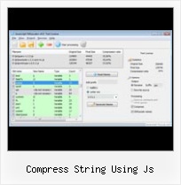 Yui Javascript Online Comparison compress string using js