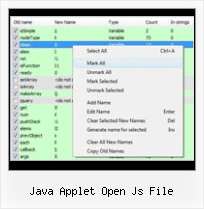 Install Yui java applet open js file