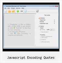 Javascript Compress Function javascript encoding quotes