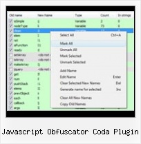 Cf Jsmin javascript obfuscator coda plugin