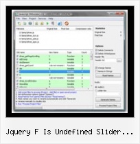Javascript Softonic jquery f is undefined slider progress