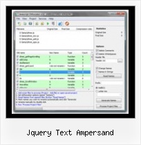 Decompress Javascript Compressed By Packer jquery text ampersand