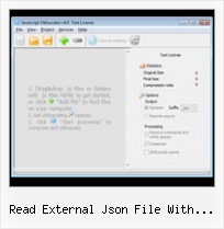 How To Jsmin read external json file with javascript