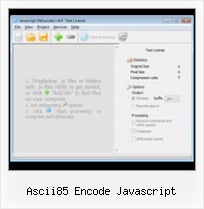 Javascript Compressor ascii85 encode javascript