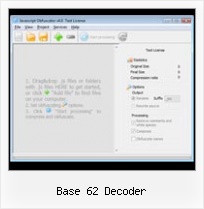 Javascript Encode Source Code base 62 decoder