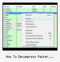 Compression Javascript Style how to decompress packer javascript