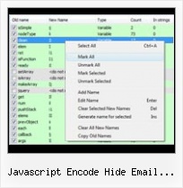 Javascript Compress javascript encode hide email address