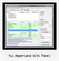 Comparing Html Special Chars Javascript yui ampersand with panel