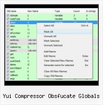 Compress Javascript File yui compressor obsfucate globals